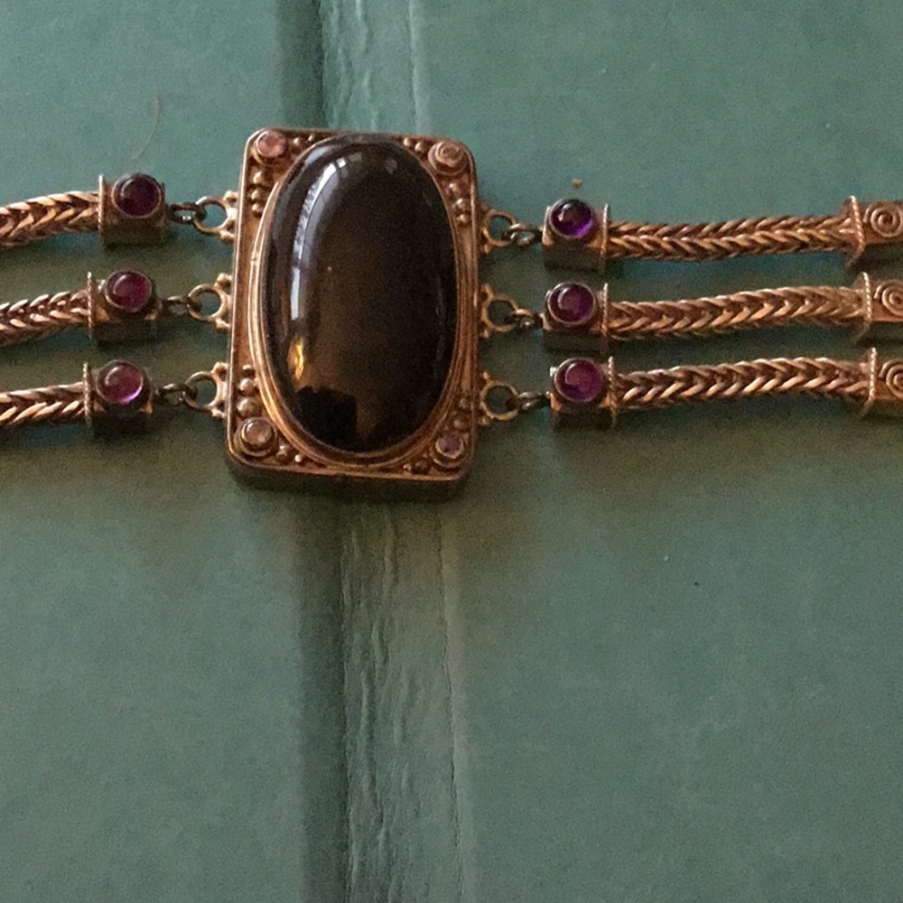 ❤️Vintage Sterling Silver Amethyst Bracelet EUC - Picture 2 of 9